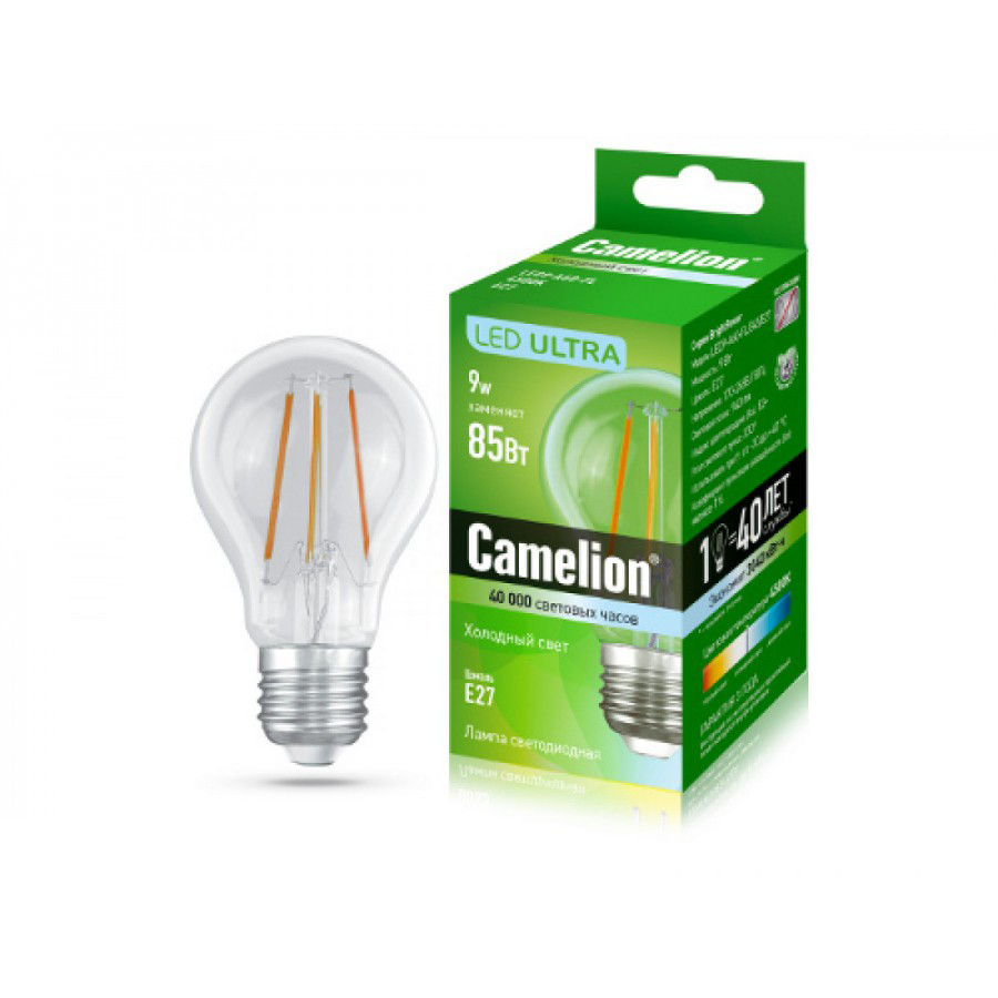 Camelion  LED9-A60-FL/845/E27 ფლუროსცენთის დიოდური ნათურა 9 ვატი ეკვივალენტი 85 ვატის 940 ლუმენი კოლ    021338