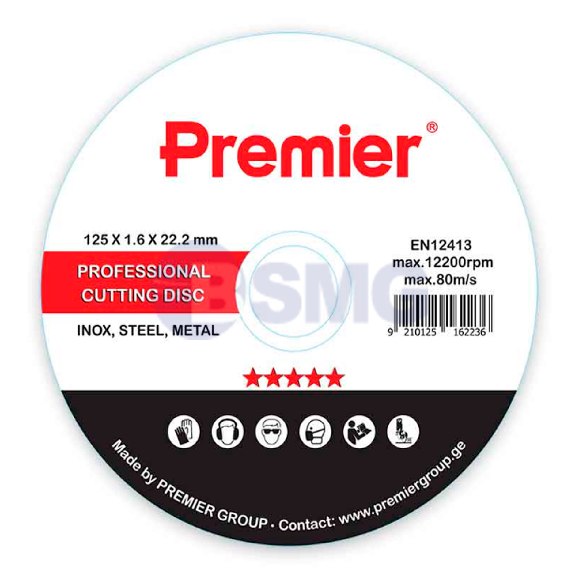 Premier ლითონის საჭრელი დისკი 125 x 1.6 x 22 მმ   026330