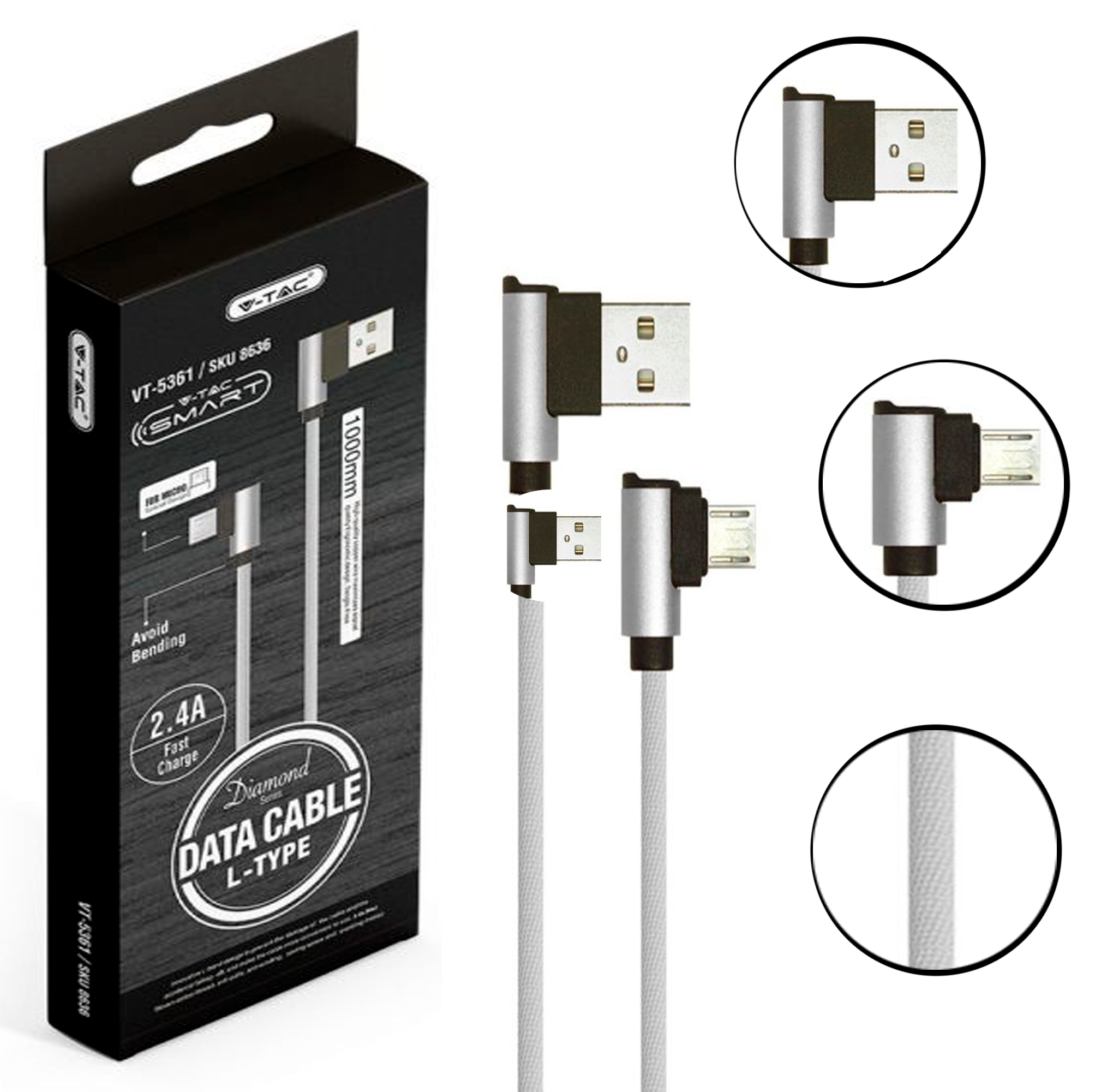 8639-1მ USB შნური ტიპი C  სერი  ფერი სერია DIAMOND  015743