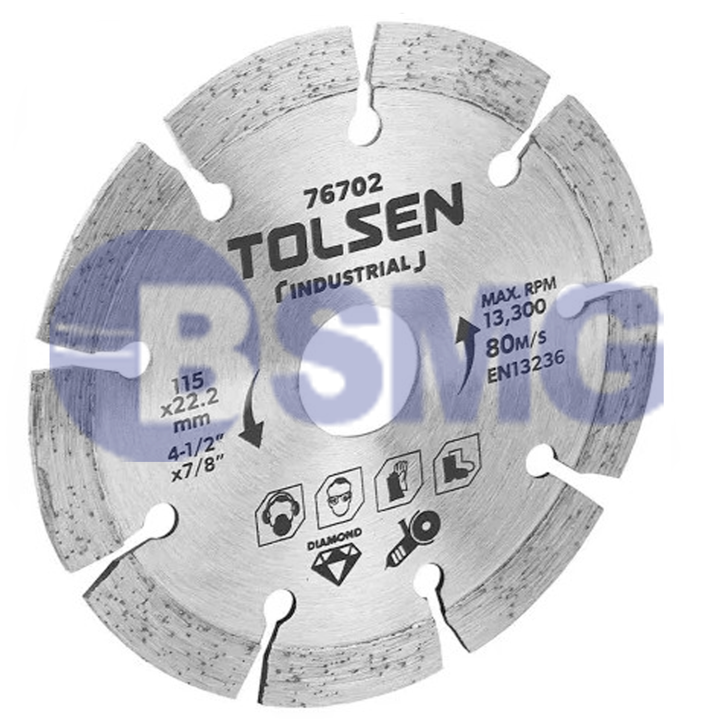TOL444-76707 მეტლახის საჭრელი დისკი ჩაჭრილი 230X22.2mm   013737