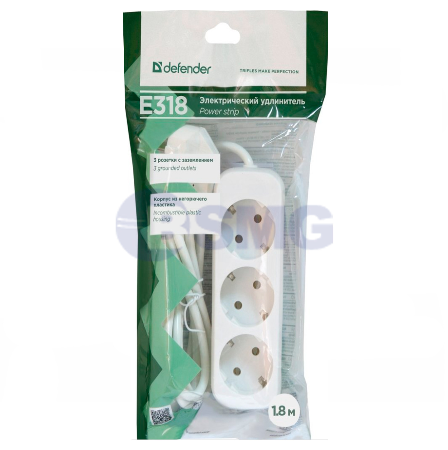 Defender ქსელის ფილტრი E318, 3 ჩასართველით 1.8m  022060