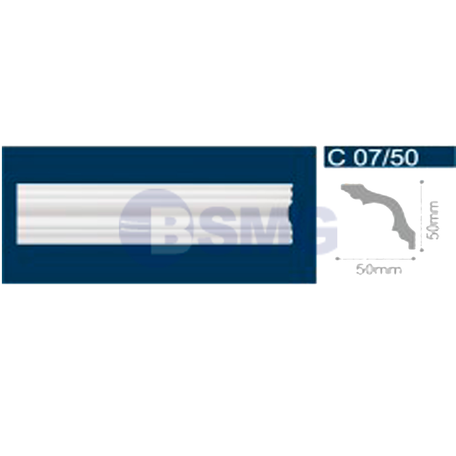 პენოპლასტის კარნიზი  C07/50 (50მმ*50მმ*2მ) 025863