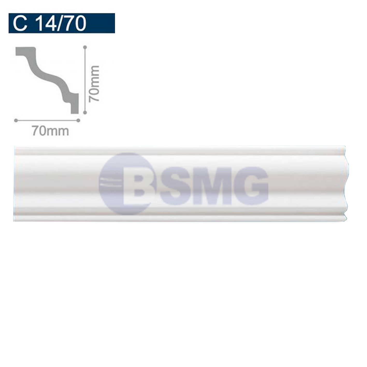 პენოპლასტის კარნიზი C23/70 (68მმ*68მმ*2მ)   023881