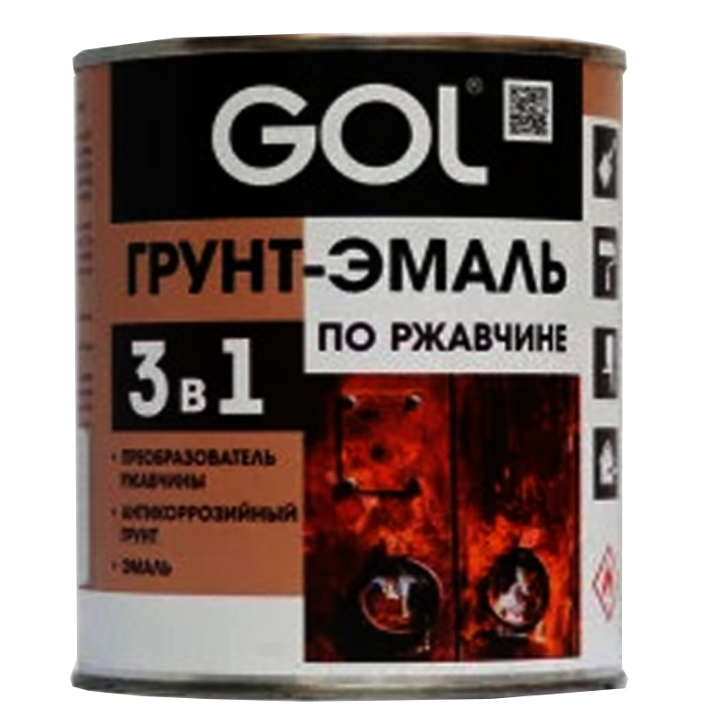 გრუნტ/ემალი 3х1 შავი 0,8კგ   020306