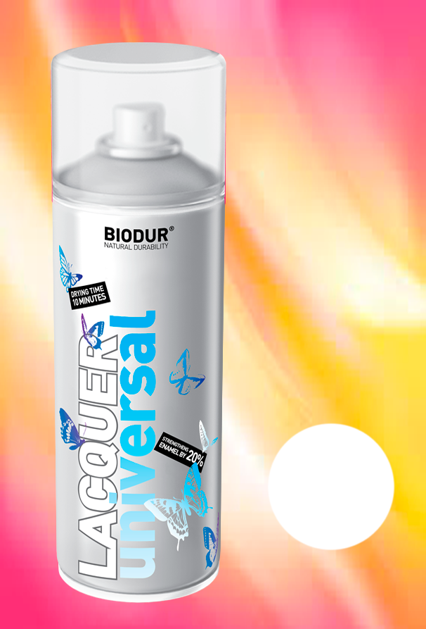 9010 თეთრი მატოვი 400 ml უნი. სპრეი BIODUR   013024