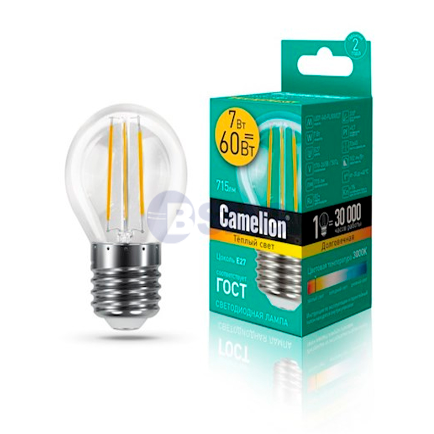 Camelion Led Lamp Filament LED7-G45-FL/830/E27 ფილამენტის  დიოდური ნათურა   021341
