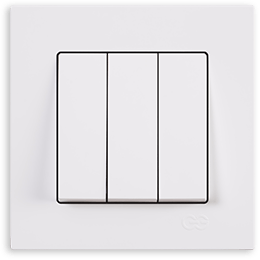 ჩამრთველი სამიანი თეთრი  RITA 3GANG SWITCH WHITE   008973