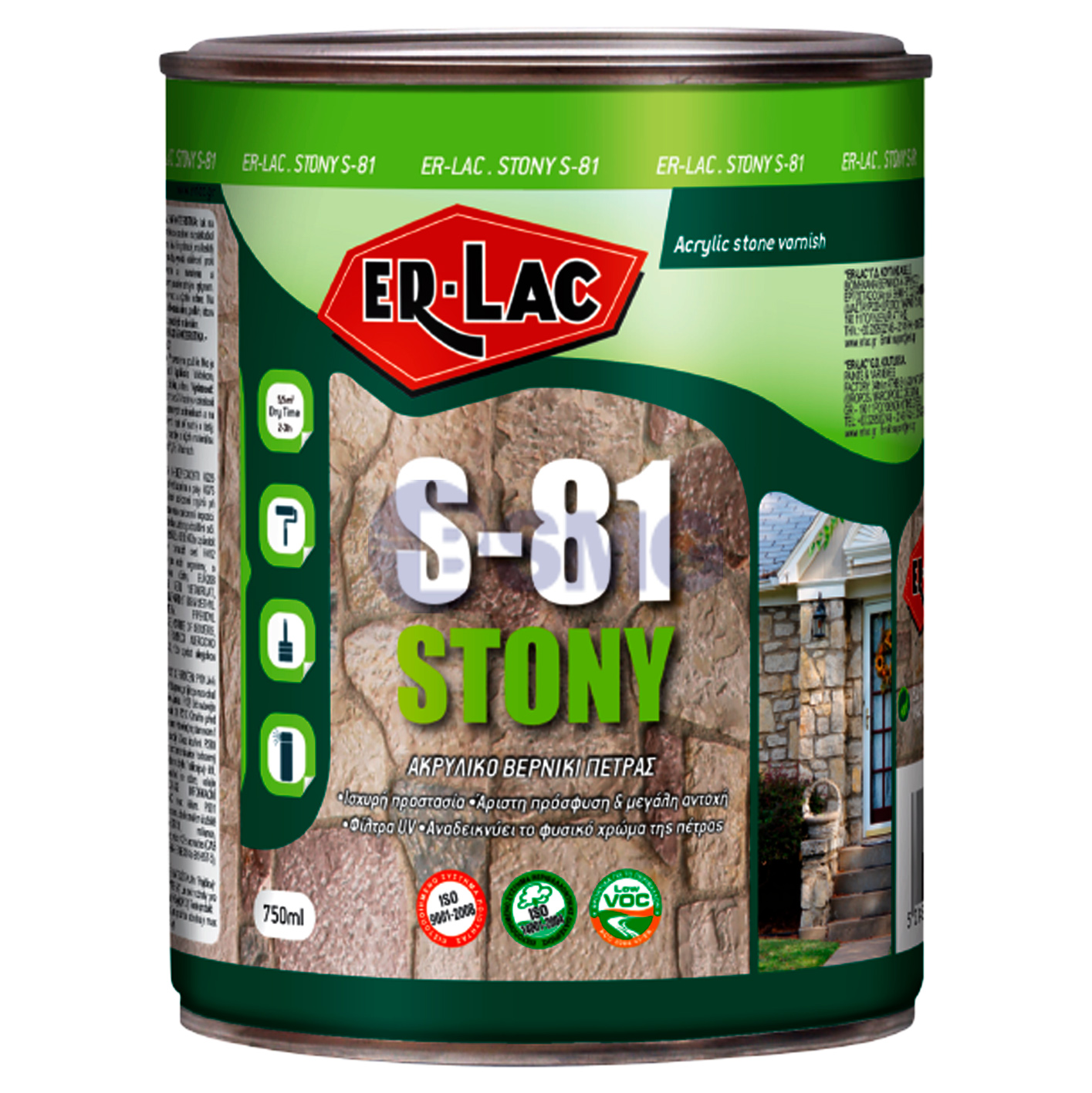 0.750L ქვის ლაქი 1K ER-LAC    024024