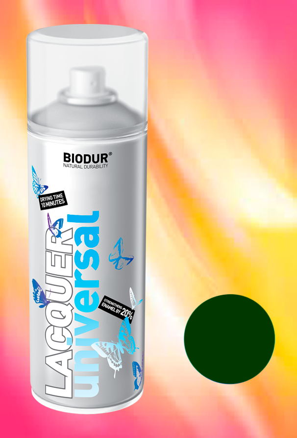 6005 მუქი მწვანე 400 ml უნი. სპრეი BIODUR   013145