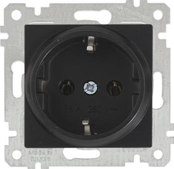 როზეტი დამიწებით შავი RITA EARTED SOCKET BLACK    016778