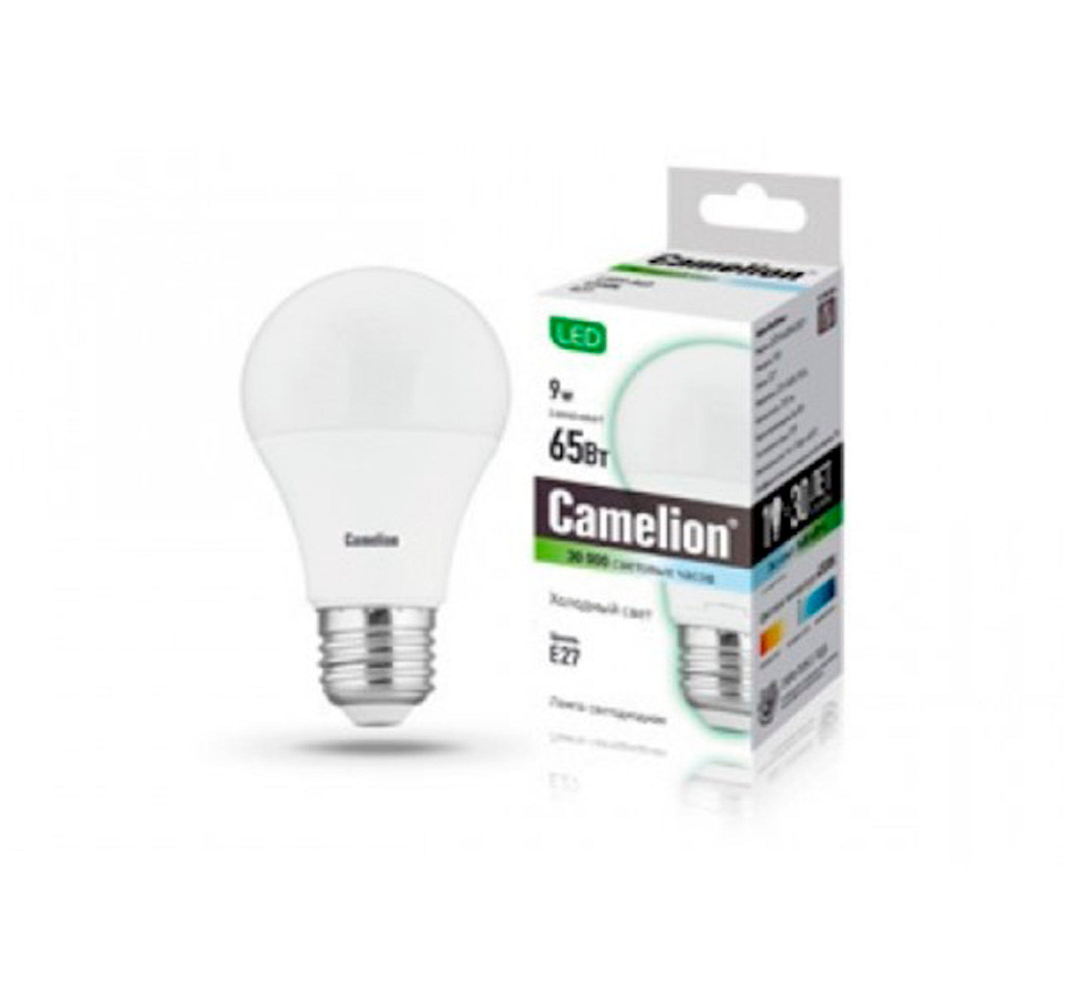 Camelion ეკონომიური LED ნათურა Energy Saving LED Bulbs - 9W/Coolight /E27 LED9-A60/845/E27       016121