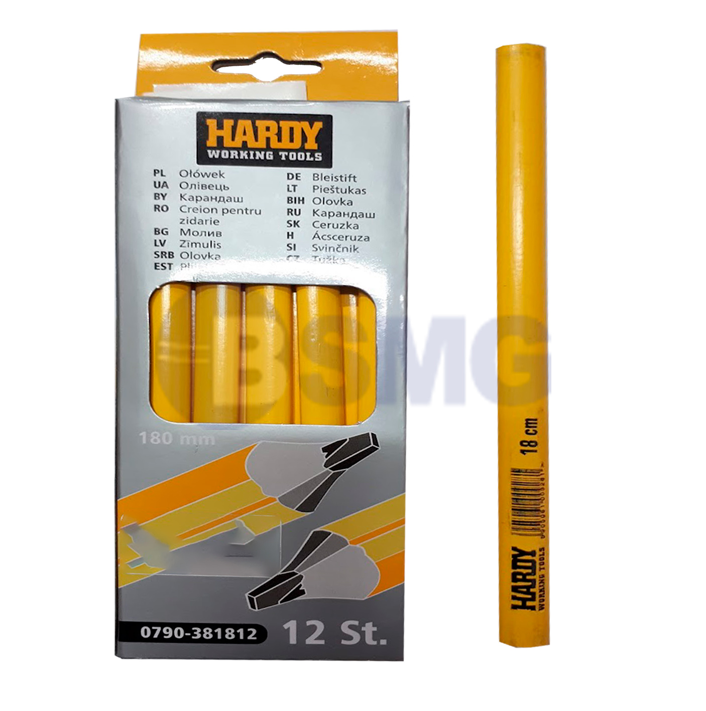 ფანქარი უბრალო 18სმ 12ც, (0790-381812)/ცალი  024961