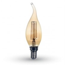7116 - ნათურა 4W E14 FILAMENT  CANDLE TAIL AMBER  2700K  008065