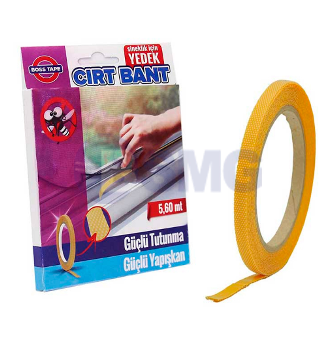 სკოჩი სამაგრი ფხრიწით (მწერების ბადისთვის) 8მმ X 5.6მ   026354