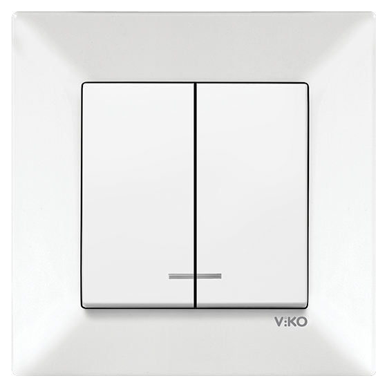 გადამრთველი VIKO MERIDIAN 2-ნი თეთრი განათებით   004694