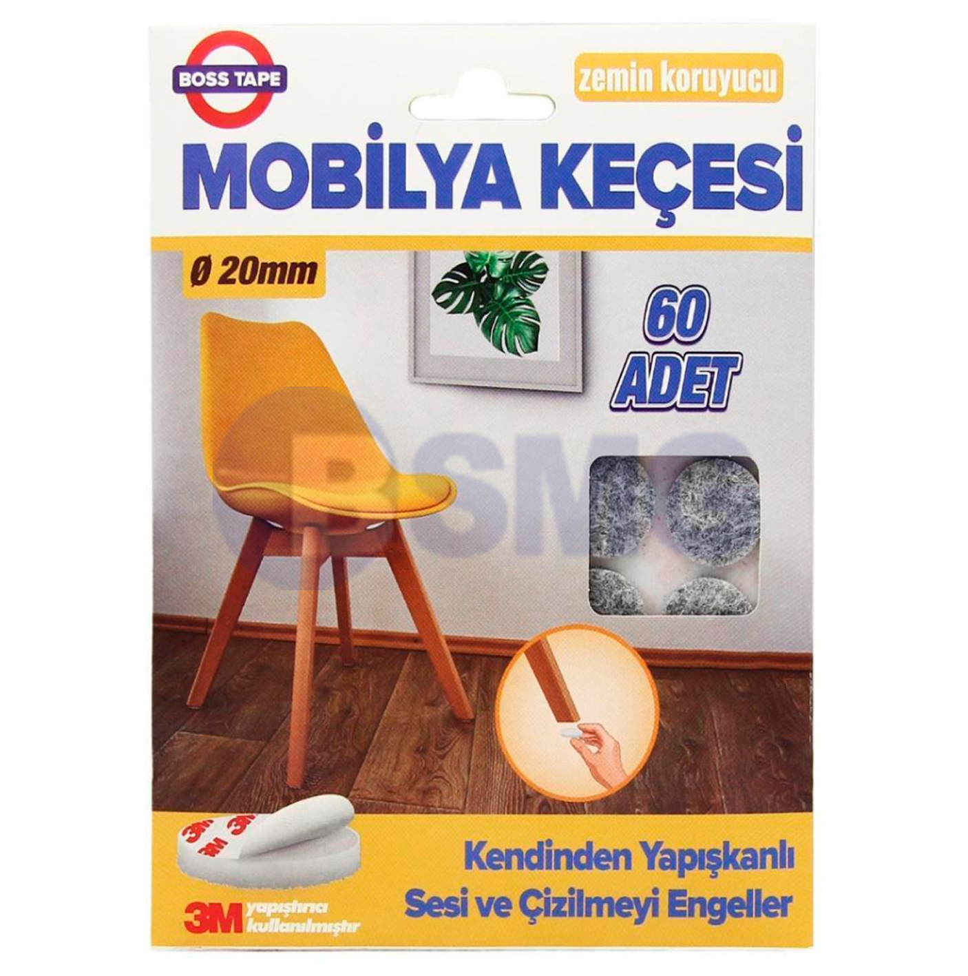 ავეჯის დამცავი წებოვანი მრგვალი 20მმ X 20მმ ნაცრისფერი   026355