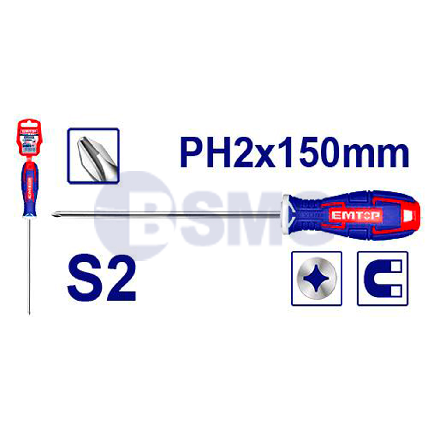 EMTOP სახრახნისი S2 PH2, 150მმ ESDRPH2602   024779