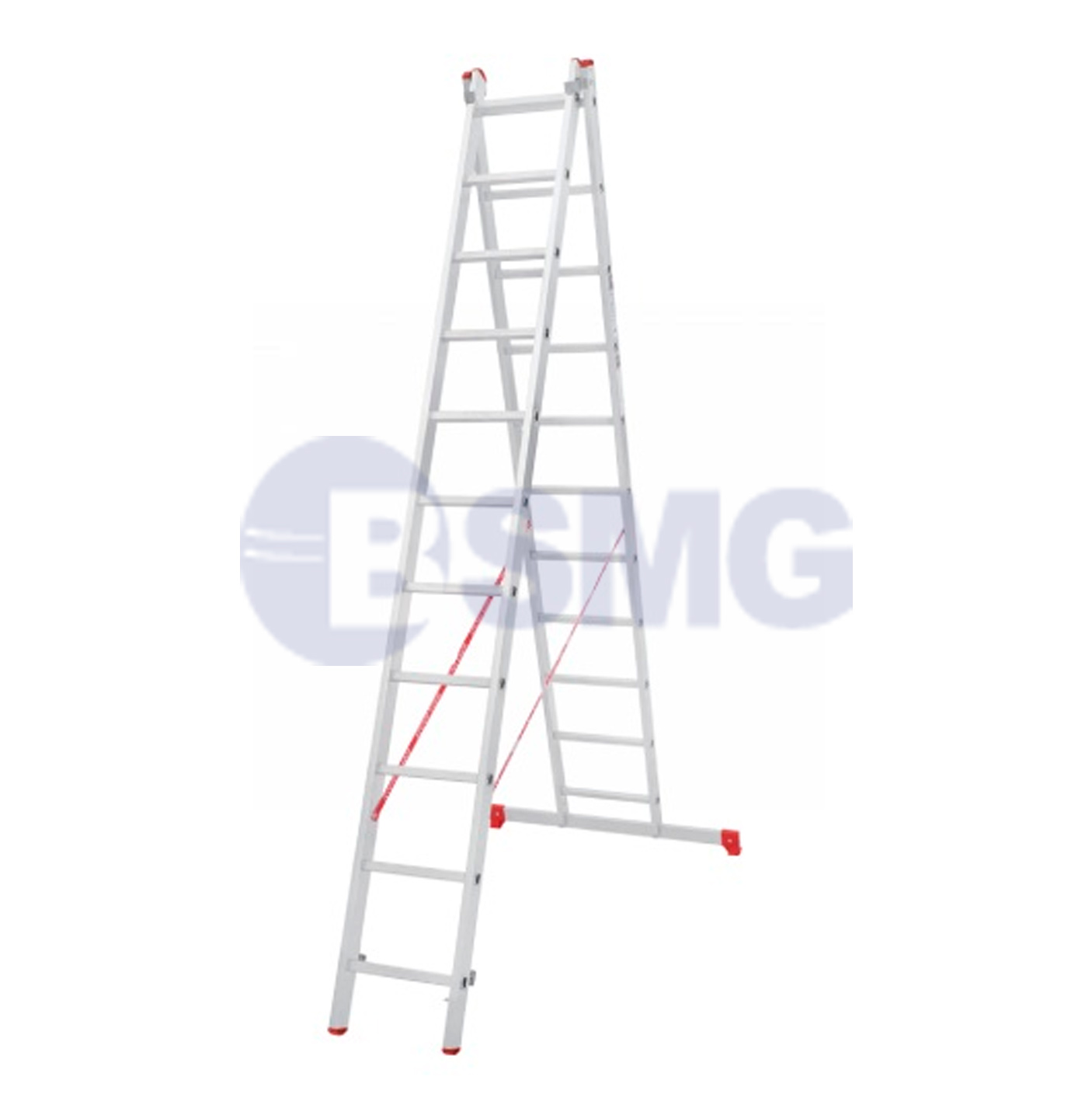 ალუმინის კიბე ორსექციანი 222, 2x11; (2220211)  025034