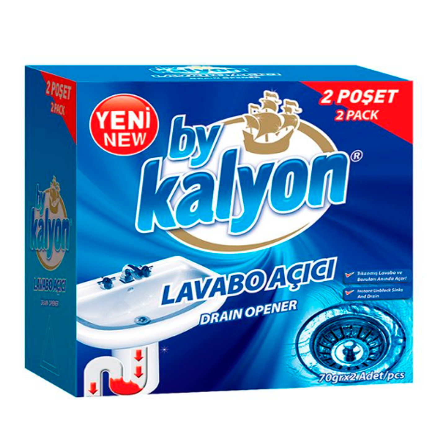 KALYON-გაჭედილი მილების გამწმენდი ფხვნილი 70გრX2ც. (24)   028952