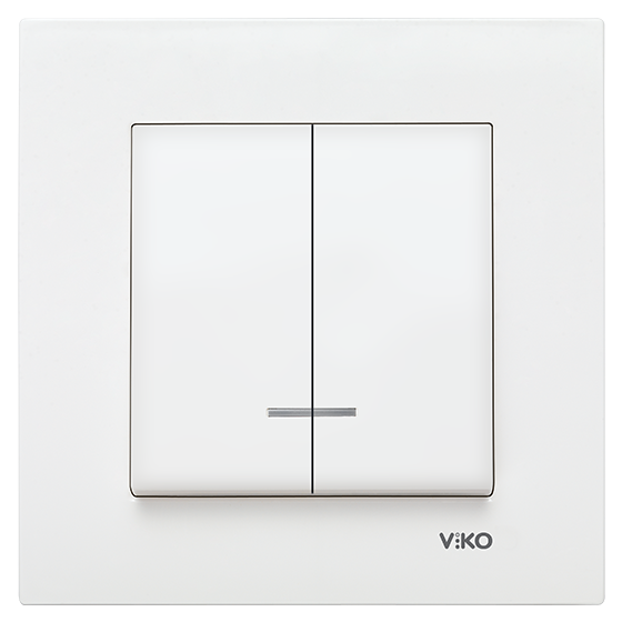 გადამრთველი VIKO KARRE 2-ნი თეთრი განათებით   004720