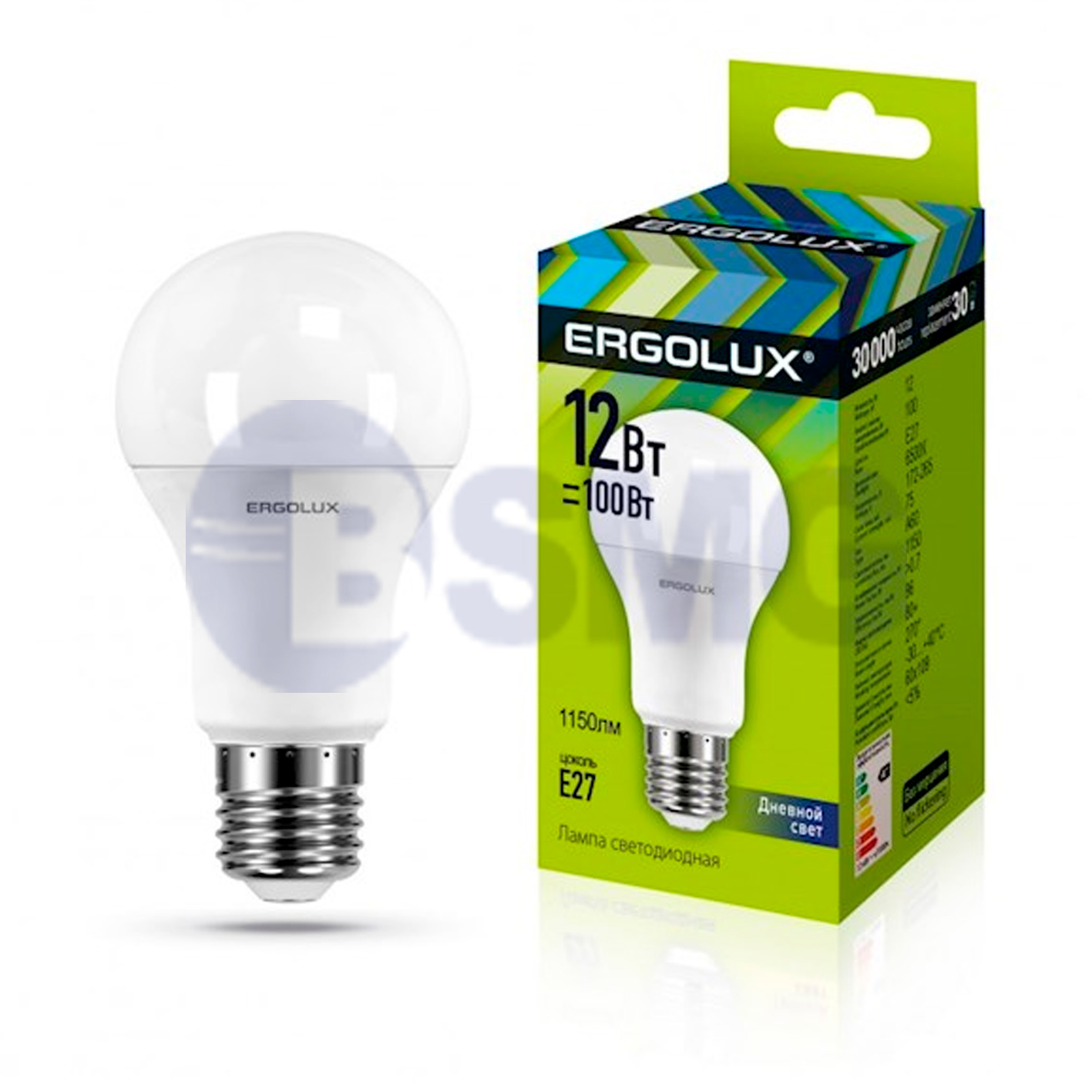 Ergolux LED lamps LED-A60-12W-E27-6K ნათურა ლედ განათებით ეკონომიური 12 ვატი   ცივი ნათება E27 ცოკოლზე   023722