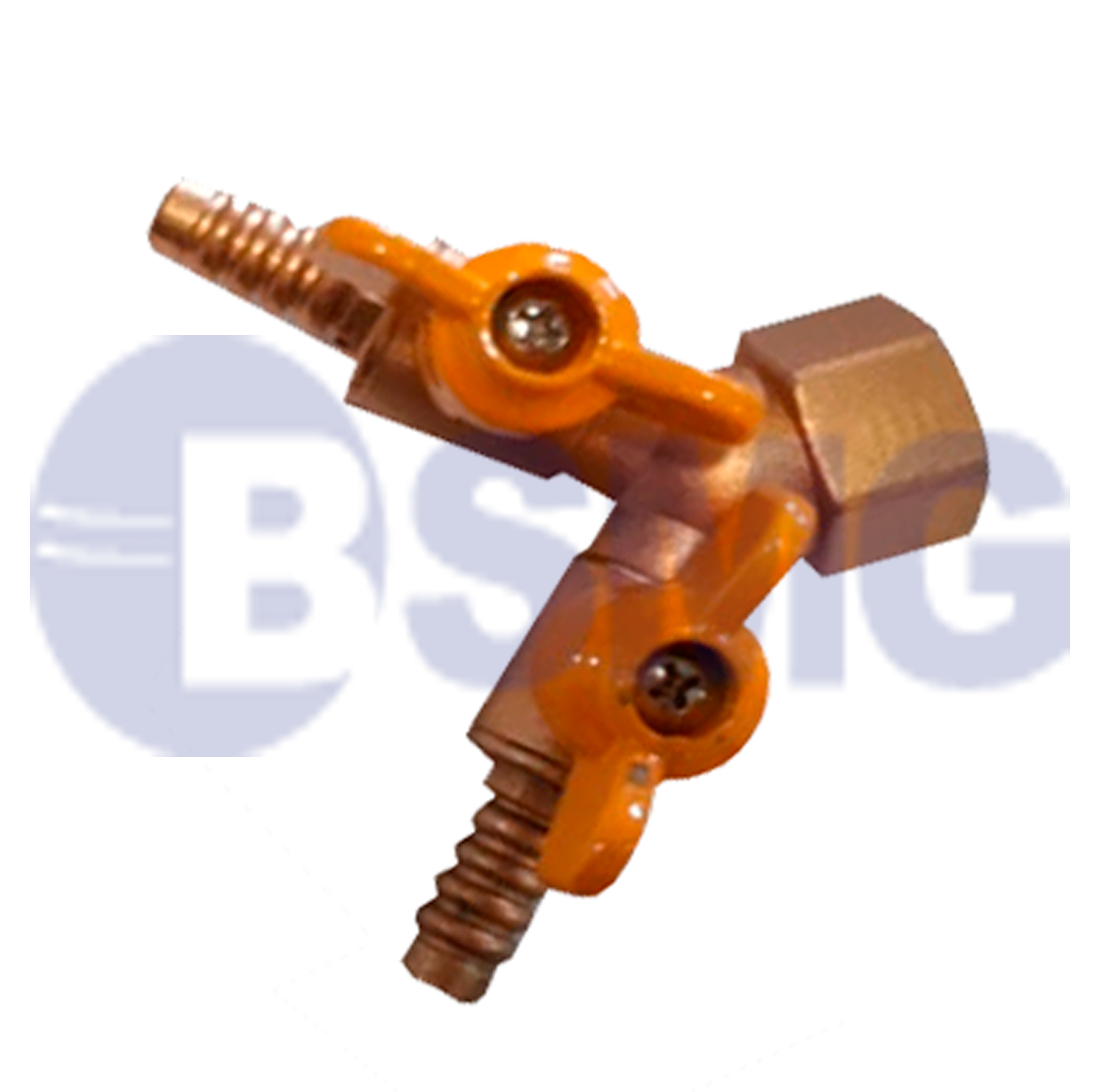 გაზის შლანგის კრანი ირიბი 10*10*10  007629