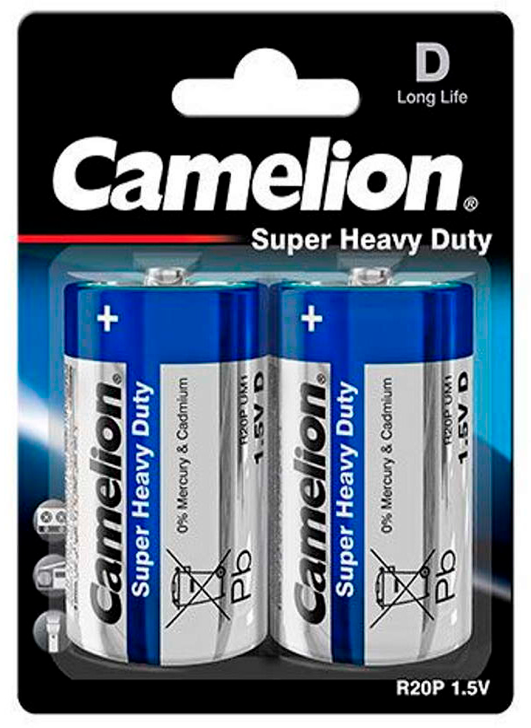 1018 Camelion Super HD ლურჯი D ელემენტი, 2ც შეკრა  R20P-BP2B  016141