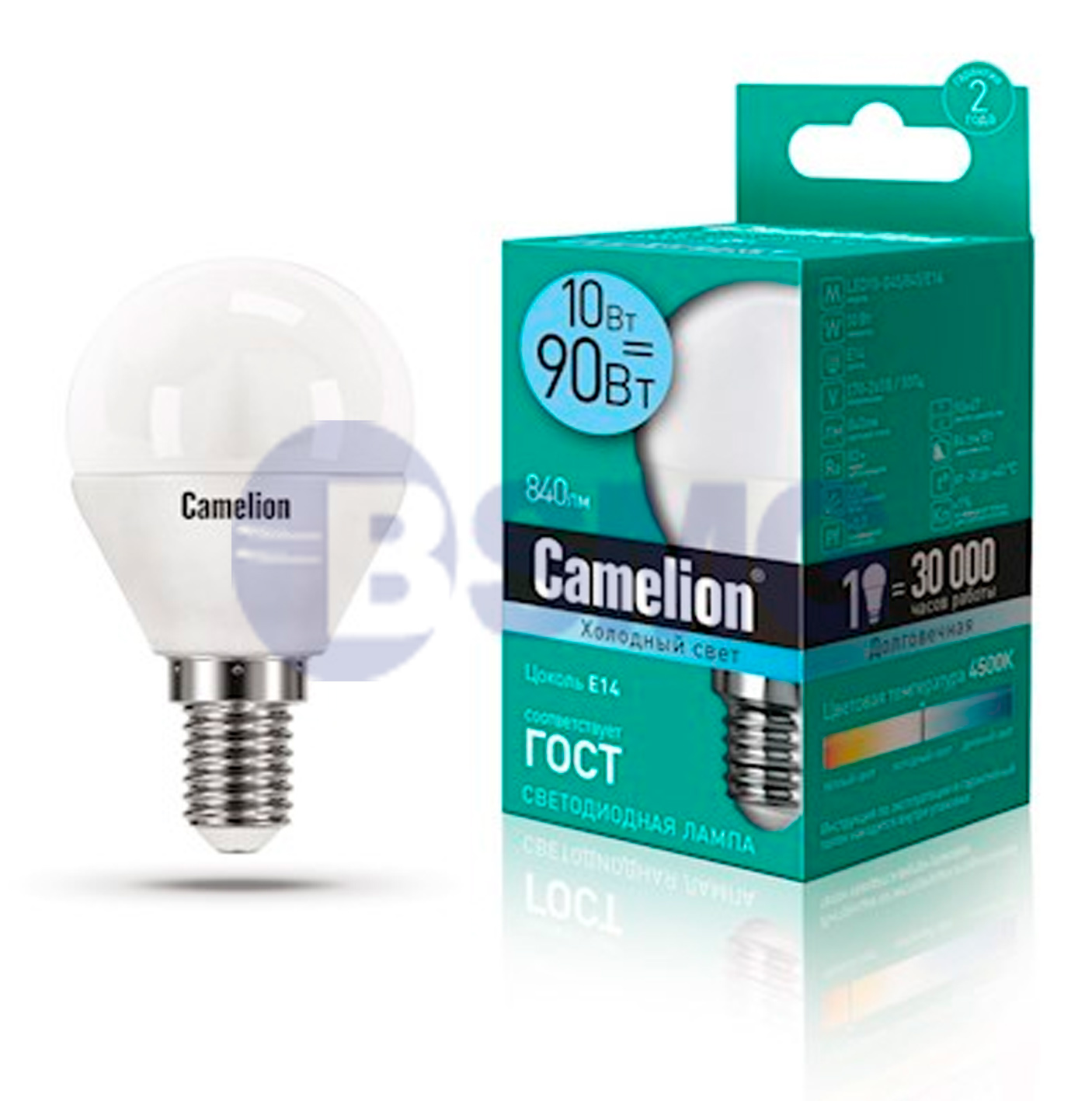 Camelion  LED ნათურა Lamp -  LED10-G45/845/E14 ნათურა ლედ განათებით ეკონომიური 10 ვატი (ეკვივალენტი  016130