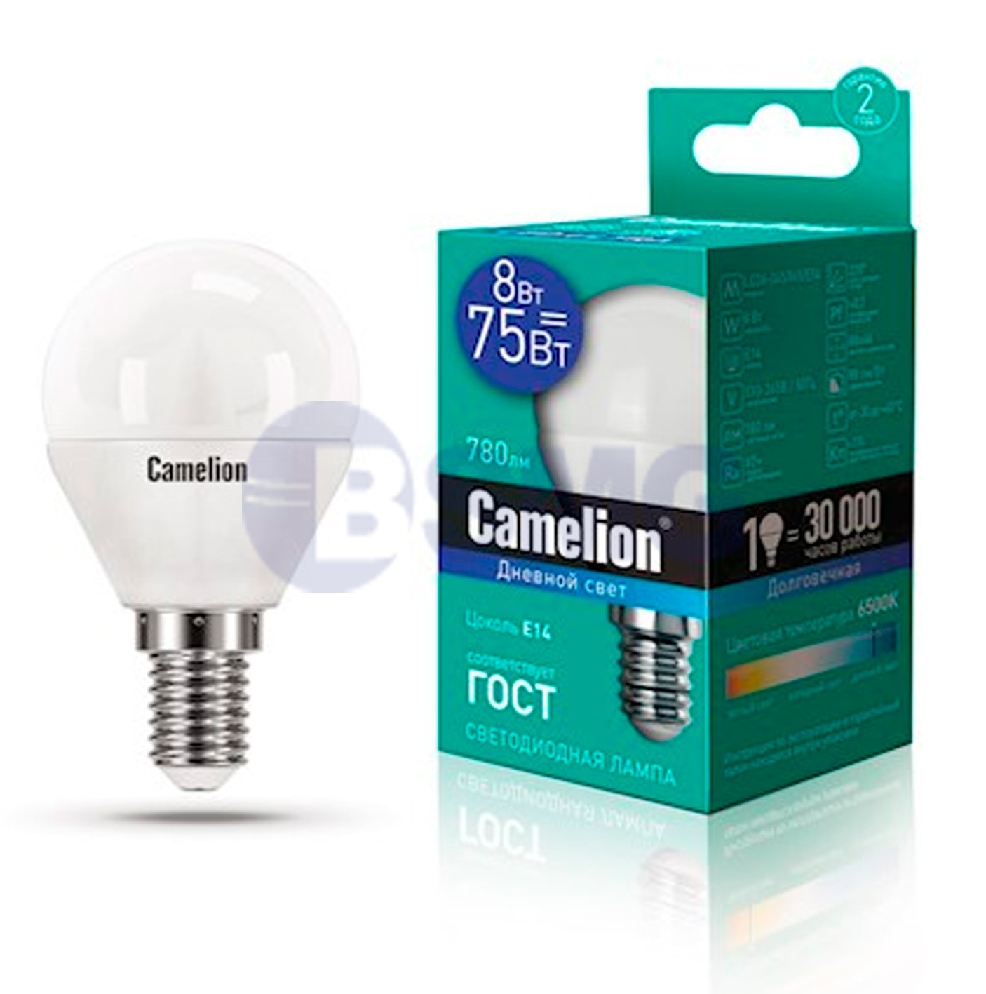 Camelion  LED ნათურა Lamp -  LED8-G45/865/E14 ნათურა ლედ განათებით ეკონომიური 8 ვატი (ეკვივალენტი 75   024668
