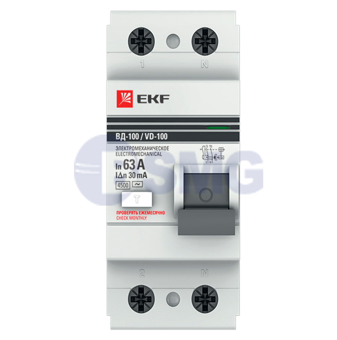 ელ.დამცავი მოწყობილობა UZO 2P 63A/30 MA 027067