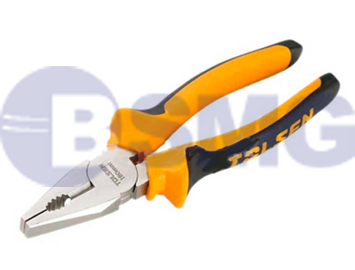 TOL2-10001 ბრტყელტუჩა მეტალის, რეზინის სახელურით 180MM,7"   005989