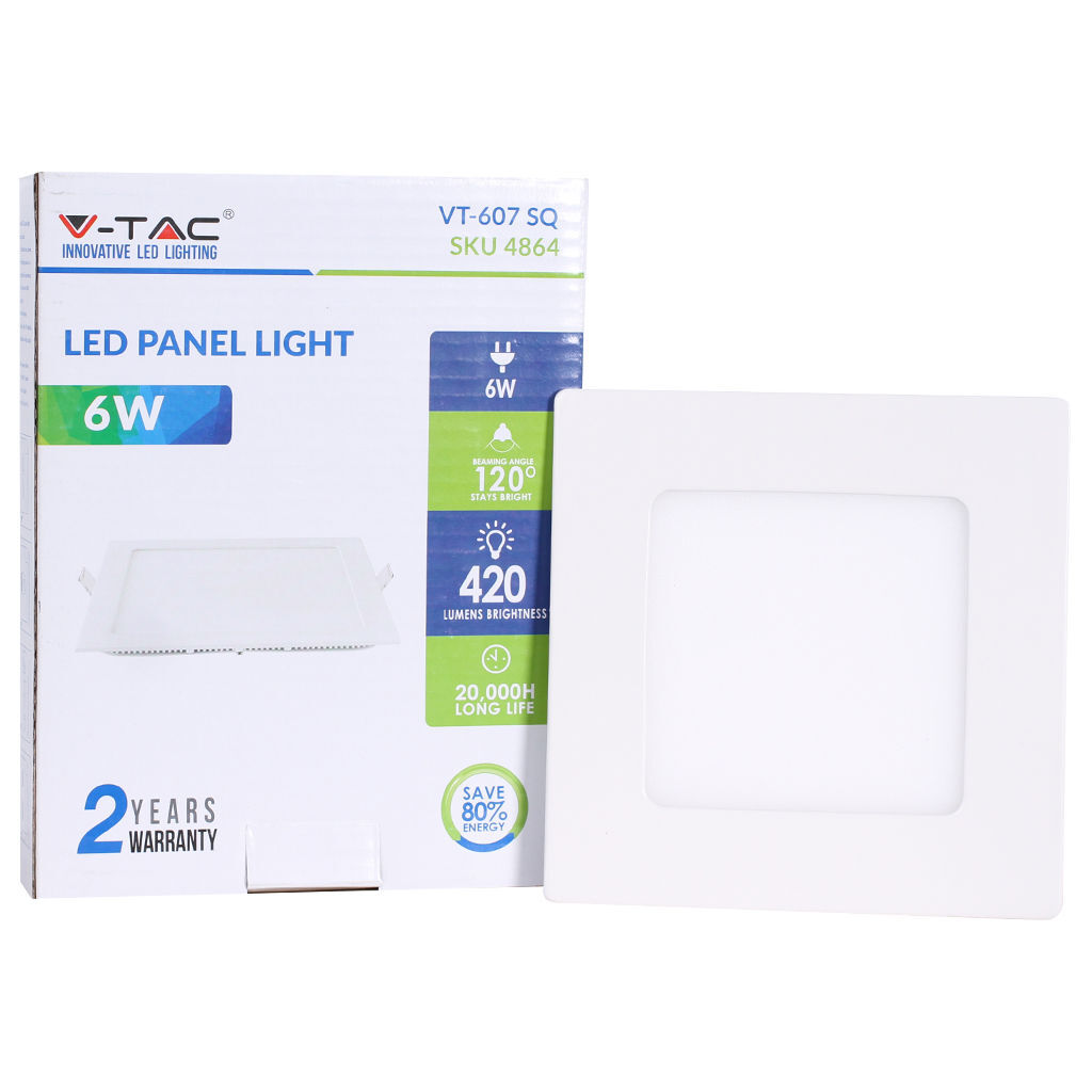 4865 - 6W პრემიუმ პანელი ოთკუთხედი 6000K   008248