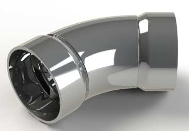 50მმ 135°  მუხლი რგოლიანი (ვერცხლი) 006304