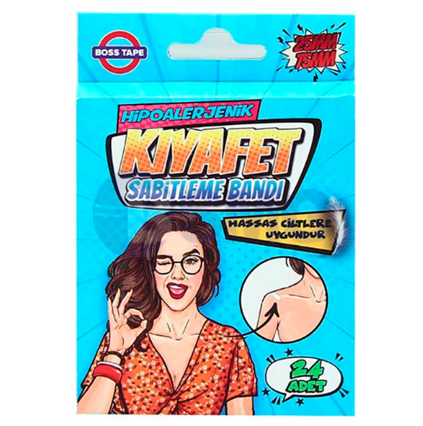 ტანსაცმლის დასაფიქსირებელი ორმხრივი სკოჩი 25მმ X 75მმ    026362