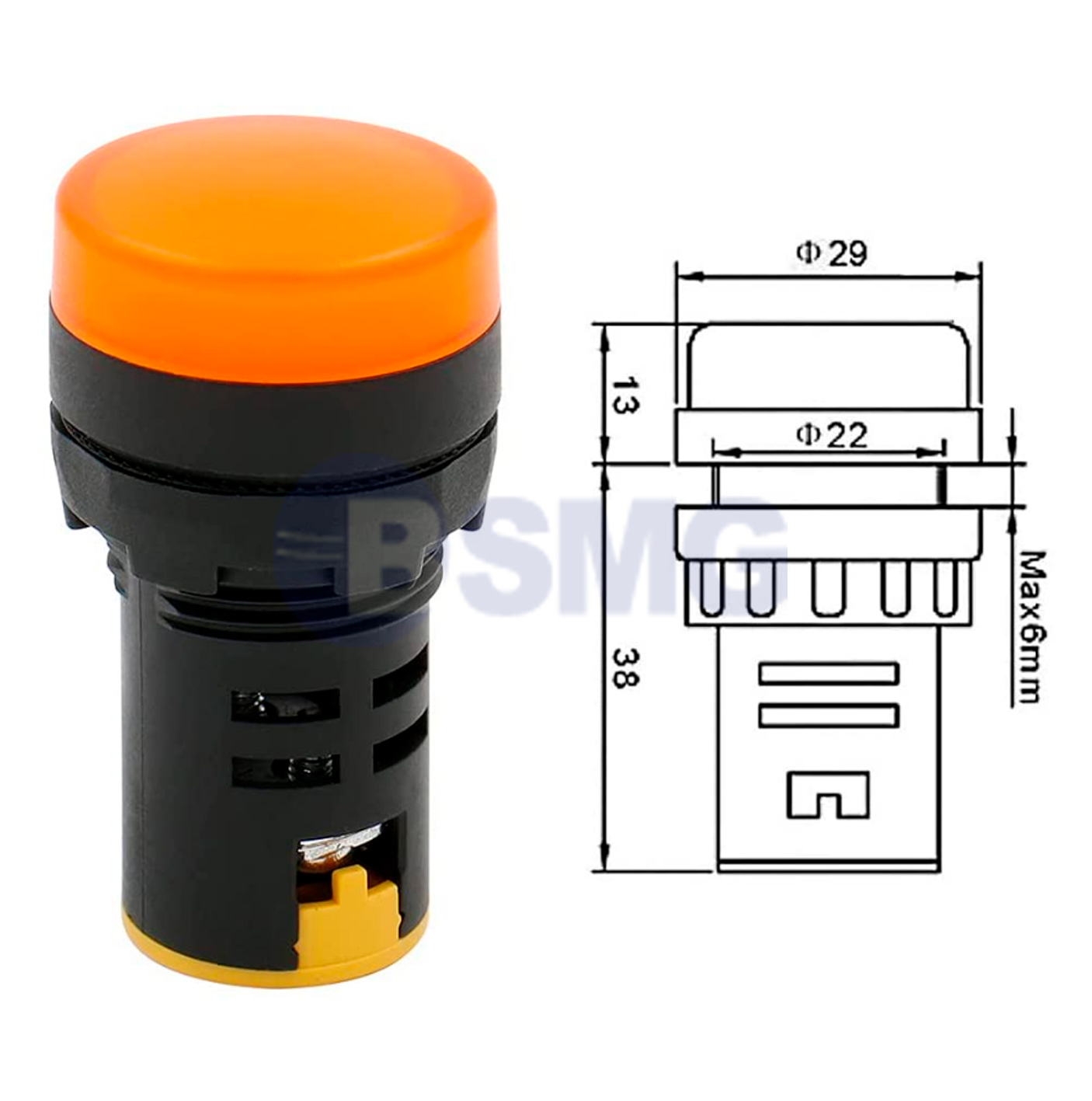 GEBAN D16-22DS დიოდური სასიგნალო ნათურა წითელი  025553