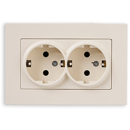 როზეტი ორიანი დამიწებით კრემი RITA 2G.SOC.OUTLET CREAM   008957