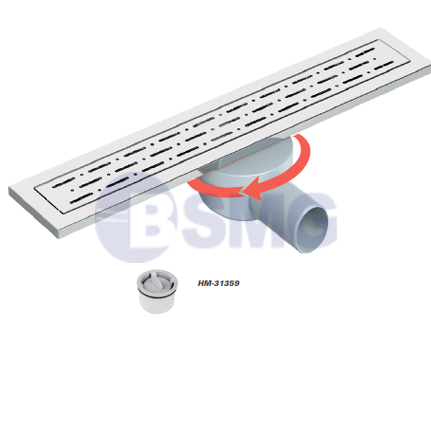 აბაზანის საკანალიზაციო არხი (გვერდითი DELUXE) 50  60 CM /STYLE SERİSİ DELUXE Y.Ç. 50   60 CM	 028783