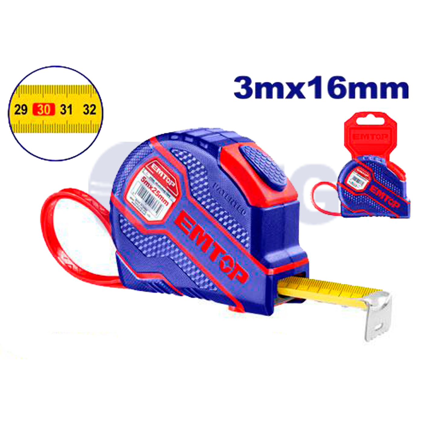 EMTOP საზომი რგოლი 16მმ 3მ რეზინით EMTP23102   024767