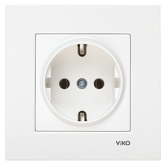 როზეტი VIKO Karre დამიწებით თეთრი   005709