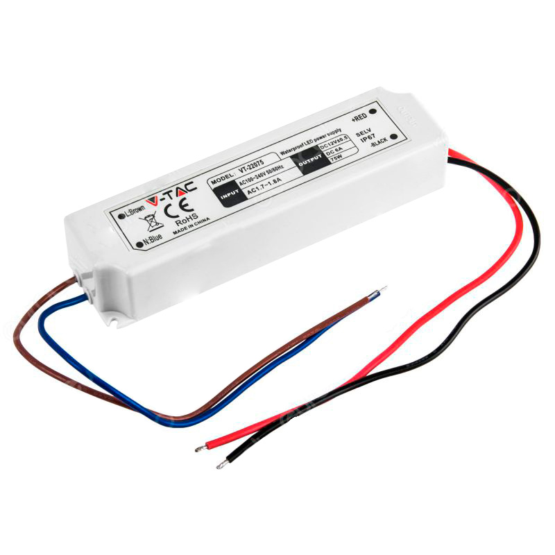 3235-კვების ბლოკი 75W პლასტიკი 12V IP67   008128