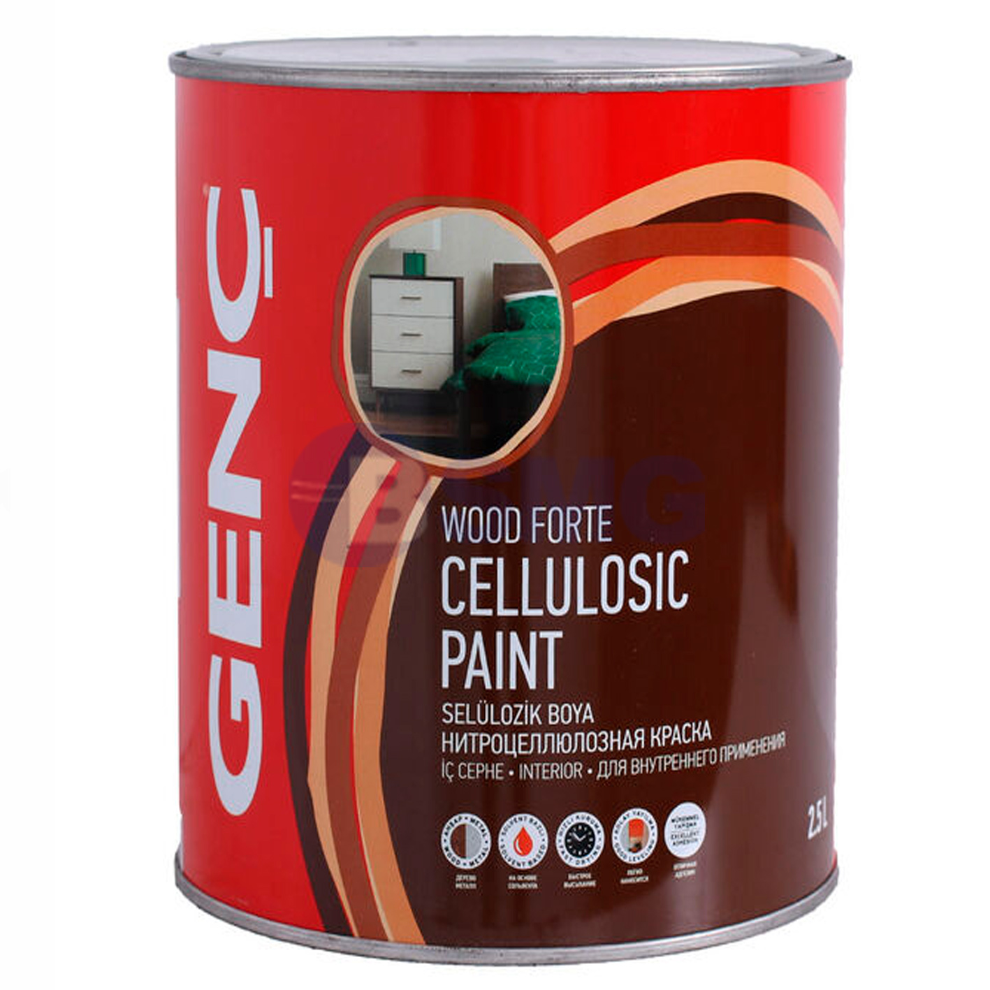 საღებავი ხისა და მეტალისთვის 0,75ლტ "SILVER"-7210 (ტყვიისფერი)  025916