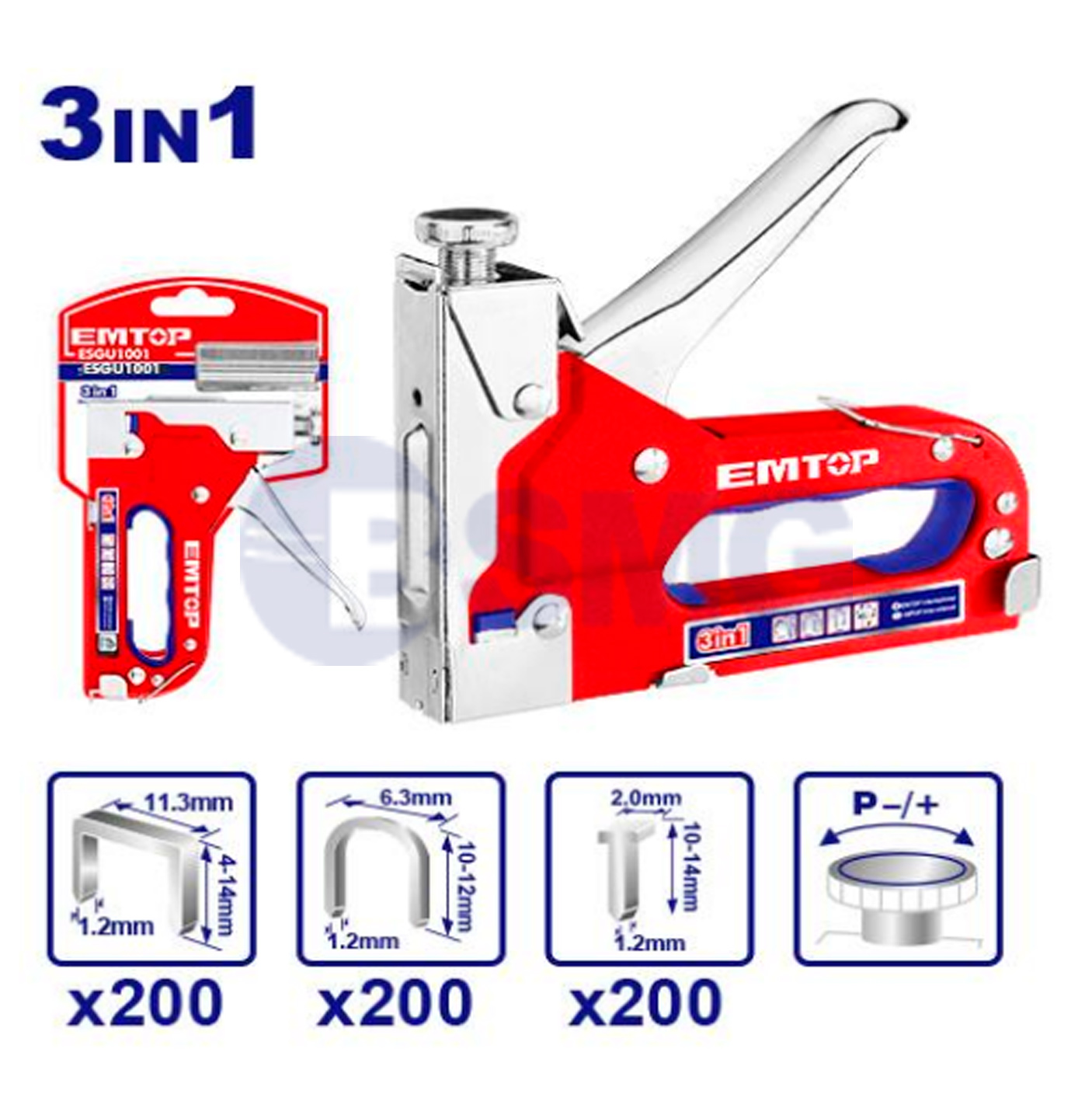 EMTOP სტეპლერი 3 IN 1 ESGU1001   028154