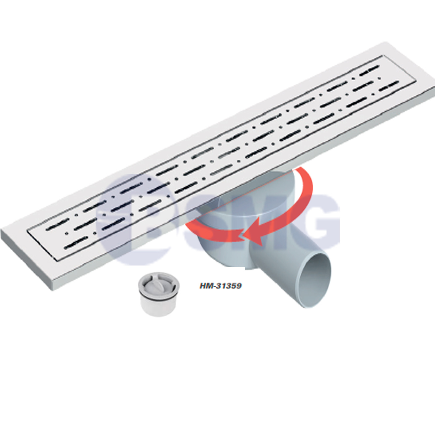 აბაზანის საკანალიზაციო არხი (გვერდითი ALFA) 50  60 CM /ALFA SERİSİ PLASTİK Y.Ç. Ø50  40 CM 	028776