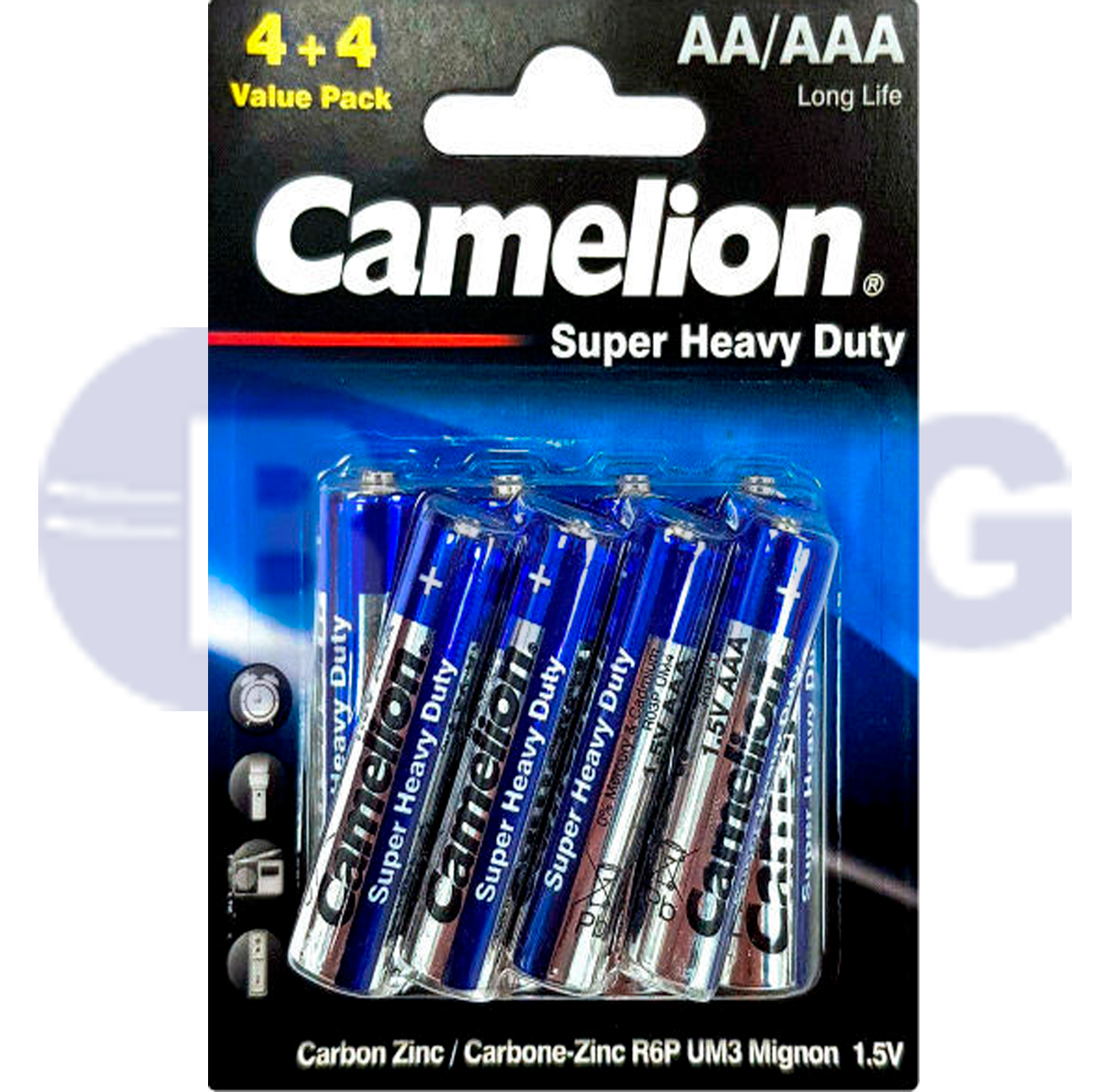 1041 Camelion Super HD ლურჯი AAA ელემენტი, 8ც შეკრა R03P-SP8B  012672