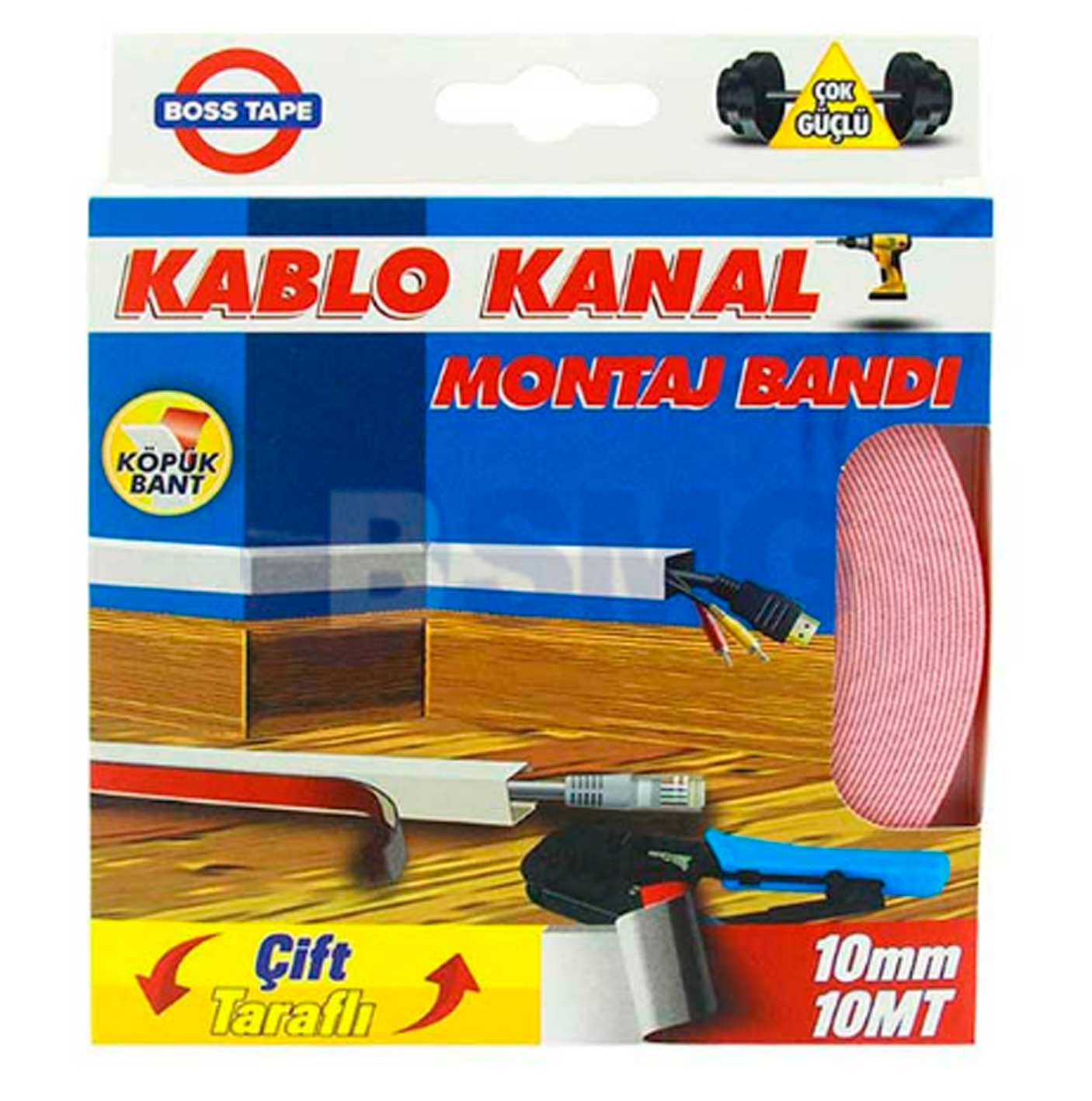 ორმხრივი სკოჩი კაბელ კანალებისთვის 10მმ X 10მ  026364