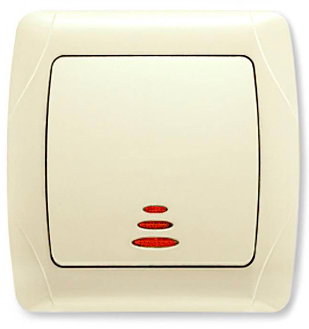 გადამრთველი VIKO CARMEN 1-ნი კრემი განათებით   004688