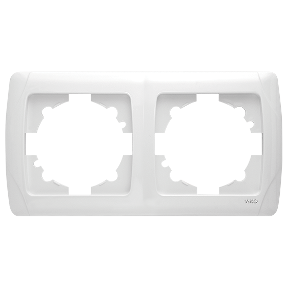 ჩამრთველ-როზეტის კანტი VIKO CARMEN 2-ნი თეთრი  "ჰორიზონტალური"   004664