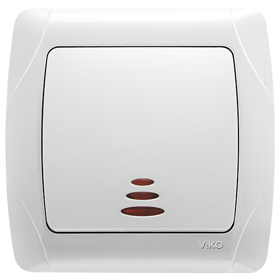 გადამრთველი VIKO CARMEN 1-ნი თეთრი განათებით   004711