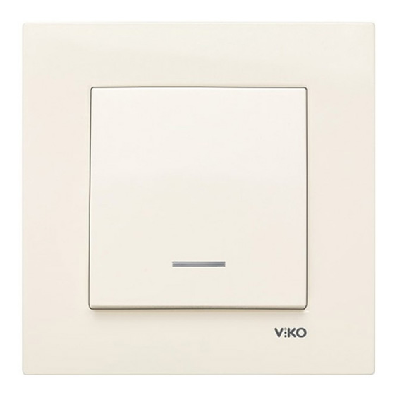 გადამრთველი VIKO MERIDIAN 1-ნი თეთრი განათებით   004693