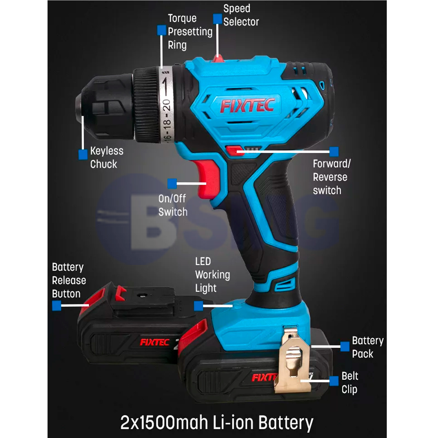 FCD20L03 შურუპავიორტის ნაკრები 20ვტ  027830